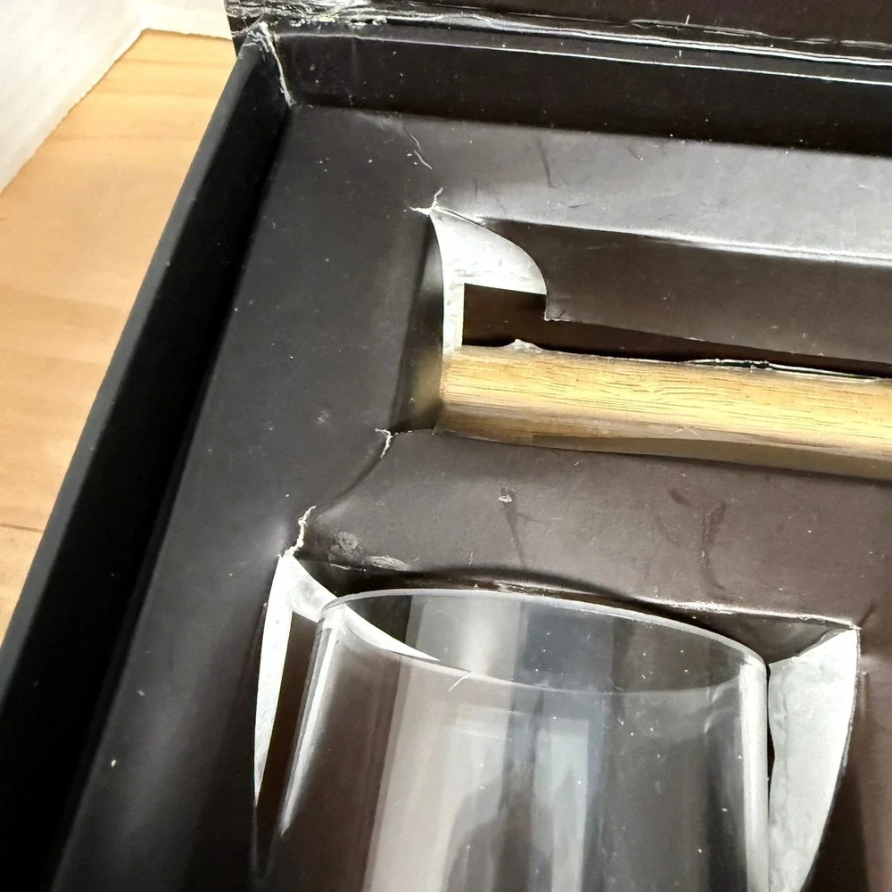 Tommy Bahama Mojito Collection Set‎ 4 Glasses and Bamboo Muddler Barware Boxed